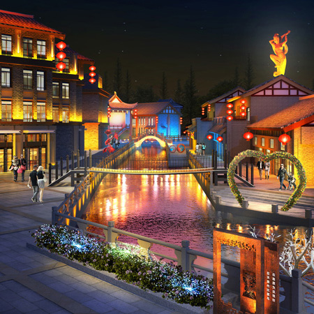 襄阳唐人街商业地产景观设计改造