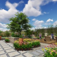 信达一号别墅屋顶私家花园设计